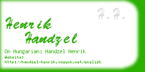 henrik handzel business card